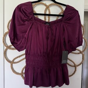 Fifty Street Women's Elegant Plum Blouse